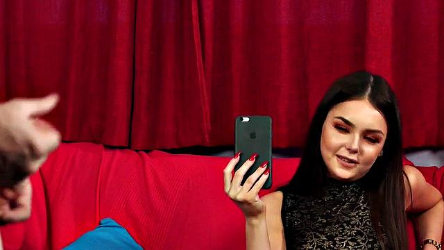 CFNM voyeur babe teases man who jerks off cock for her