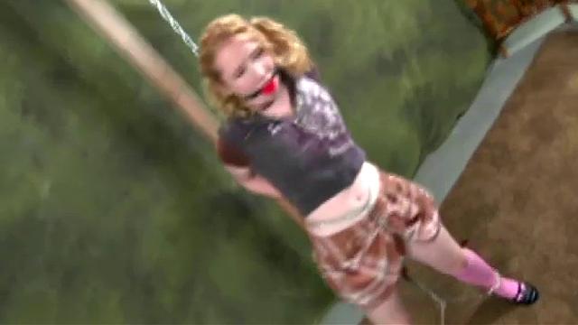 Breast bondage for horny Nikki