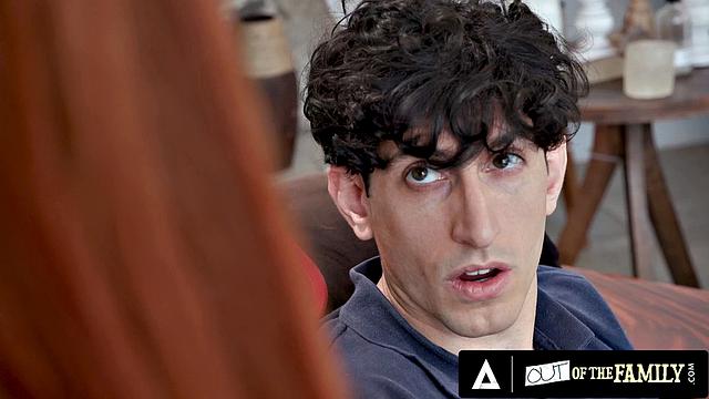 OUT OF THE FAMILY - Hot MILF Lauren Phillips Catches Stepson Jerking And She Gives Him A Hand