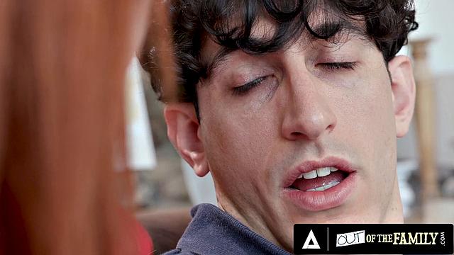 OUT OF THE FAMILY - Hot MILF Lauren Phillips Catches Stepson Jerking And She Gives Him A Hand