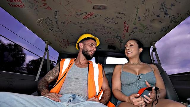 Str8 workeron street picked up for gay sex in pickup van