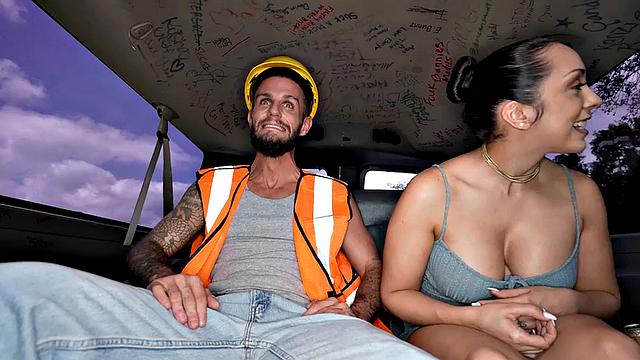 Str8 workeron street picked up for gay sex in pickup van