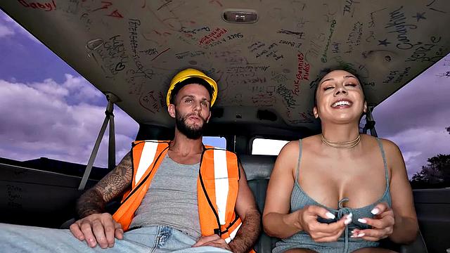 Str8 workeron street picked up for gay sex in pickup van