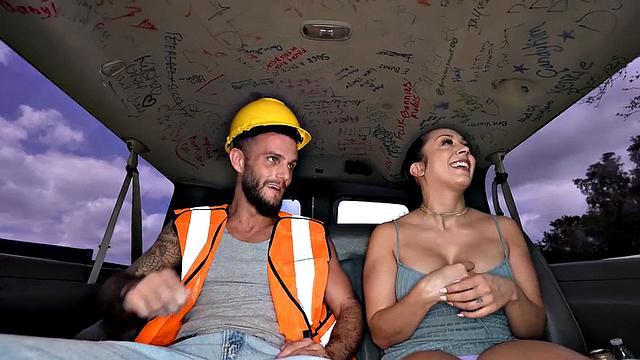 Str8 workeron street picked up for gay sex in pickup van