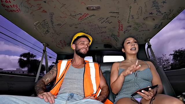 Str8 workeron street picked up for gay sex in pickup van