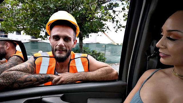 Str8 workeron street picked up for gay sex in pickup van