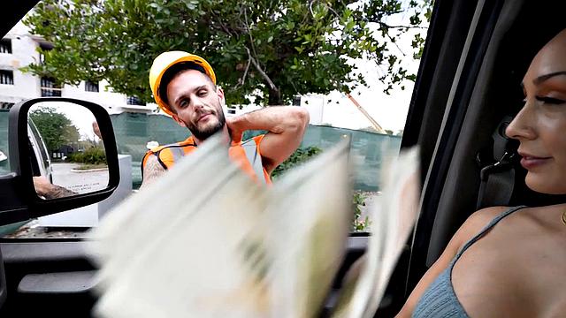 Str8 workeron street picked up for gay sex in pickup van