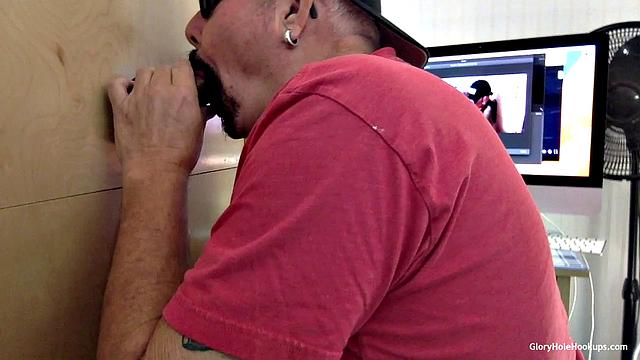 Latin Dad Gets a Gloryhole BJ
