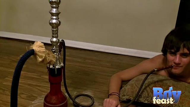 Justin Smokes Hookah and Masturbates - Justin