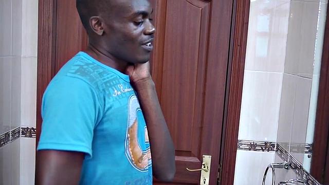 Solo African twink likes to masturbate at his home