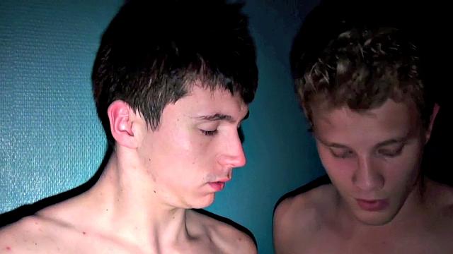 Amateur masked bottom in 3some after gloryhole BJ