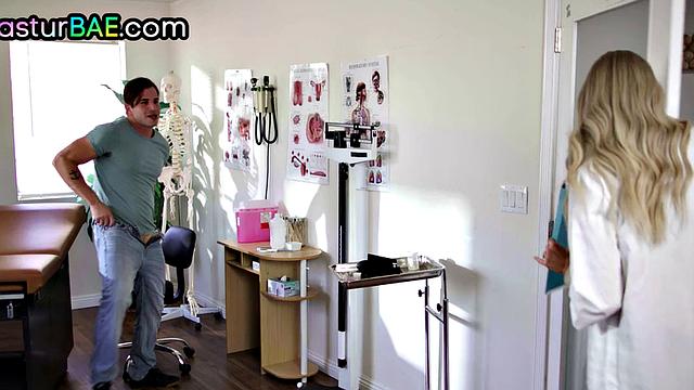 Pussyfuck MILF nurse with big tits catches him wanking