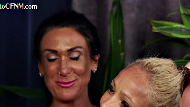 CFNM British babes give group HJ to ex-boyfriend