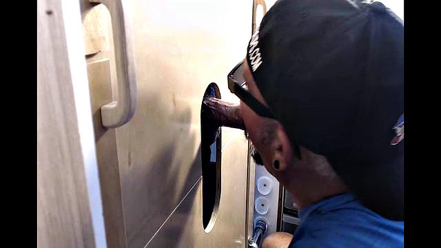 Ebony Guy Wants A Gloryhole Blowjob