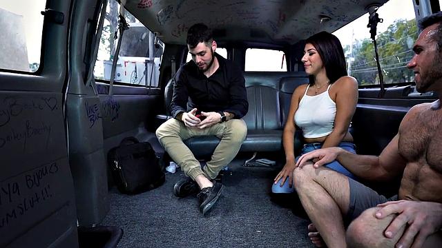 Picked up hairy asshole stud fingered by gay stud in van