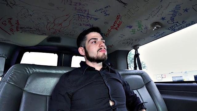 Picked up hairy asshole stud fingered by gay stud in van
