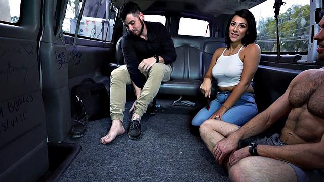 Picked up hairy asshole stud fingered by gay stud in van