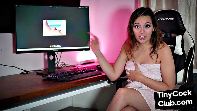 CFNM British slut mocking small cocks from losers