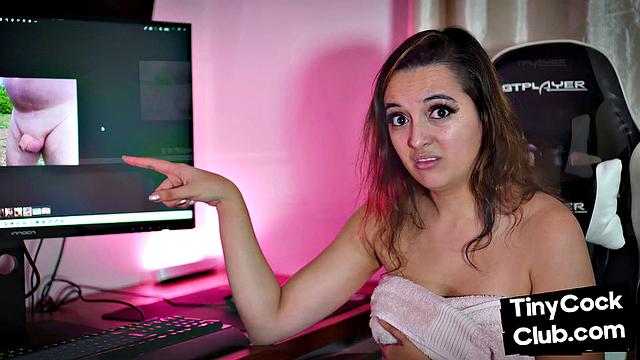 CFNM British slut mocking small cocks from losers