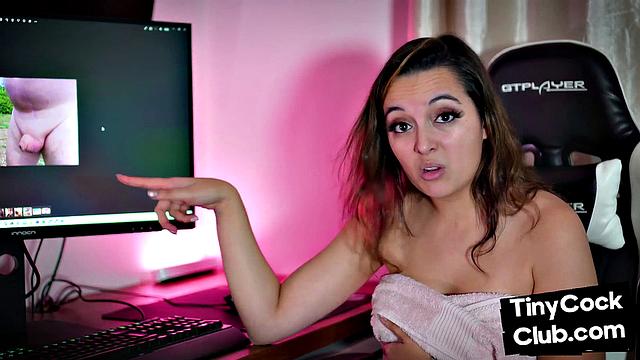 CFNM British slut mocking small cocks from losers