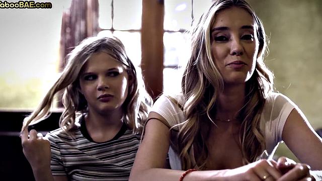 Skinny babes cockriding and gagging