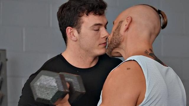 Eager group assfucking in the gym in middle of workout