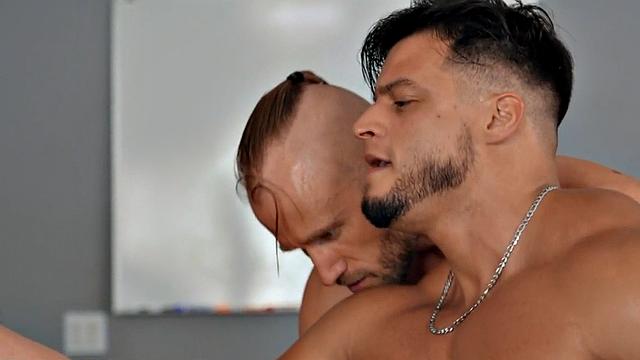 Eager group assfucking in the gym in middle of workout