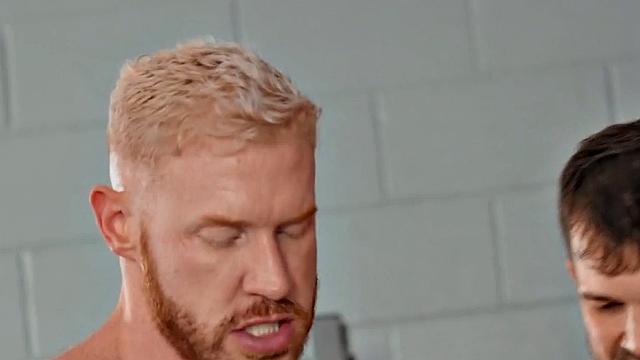 Eager group assfucking in the gym in middle of workout