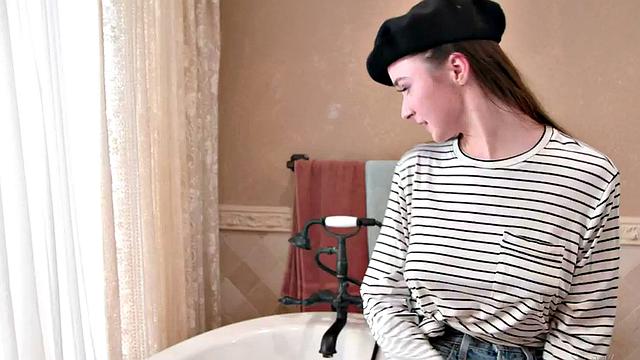 Wild beauties play with pussies after showering