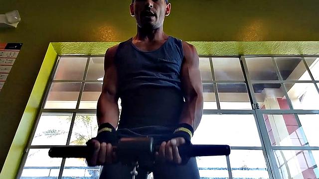 Our featured solo boy of the week is ruff and buff Marco Cruz, a hairy and inked Latin stud that spends a lot of time in the gym. Where we find him, as he pumps some weights, before deciding to pump something else.