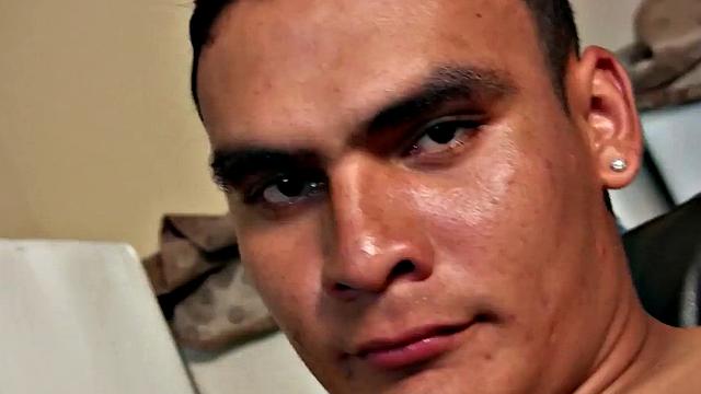 Amateur Spanish twink jerks at home till cumshot