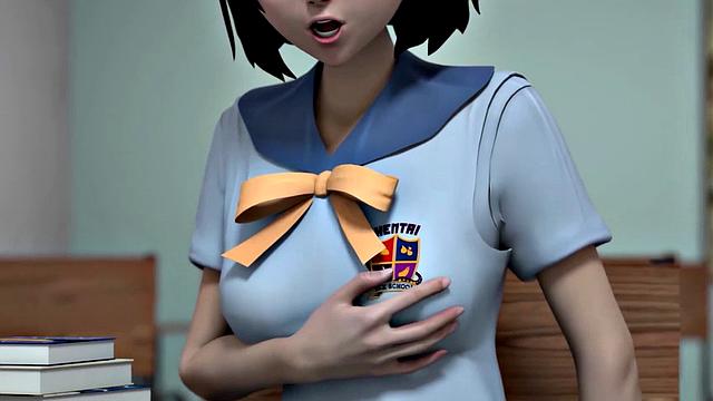 HENTAI SEX SCHOOL - Horny Stacked MILF Gets Fucked Doggystyle In Front Of The Class