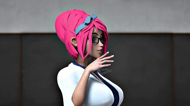 HENTAI SEX SCHOOL - Horny Stacked MILF Gets Fucked Doggystyle In Front Of The Class