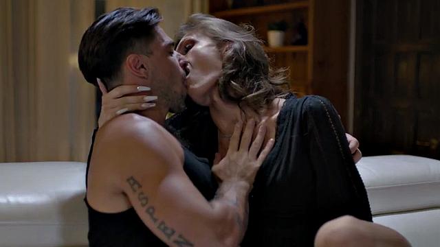 Busty trans riding before switch in erotic couple