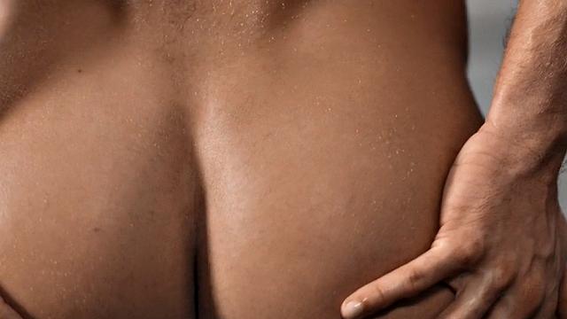 Eager athletic jock solo masturbating in gym until climax