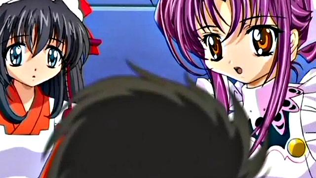 Filthy anime teen babes in MFF threesome