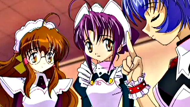 Filthy anime teen babes in MFF threesome