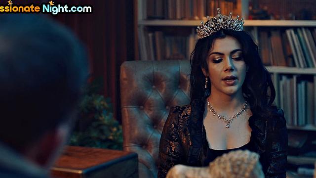 Big-titted queen fucked by her subject in forbidden affair