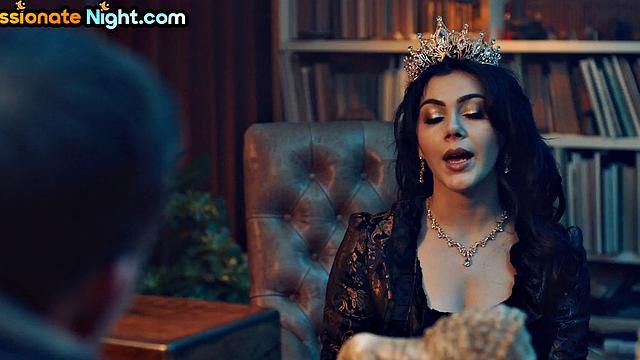 Big-titted queen fucked by her subject in forbidden affair