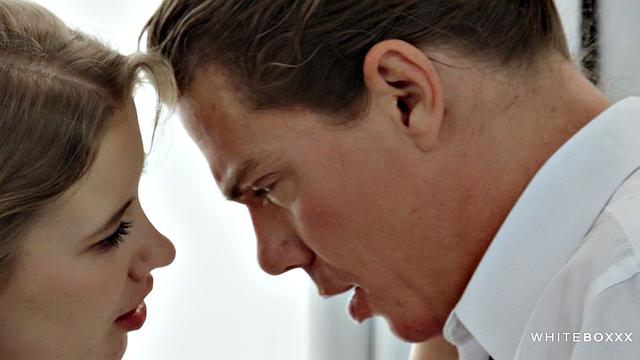 Hot blonde in stockings rides boyfriend's dick