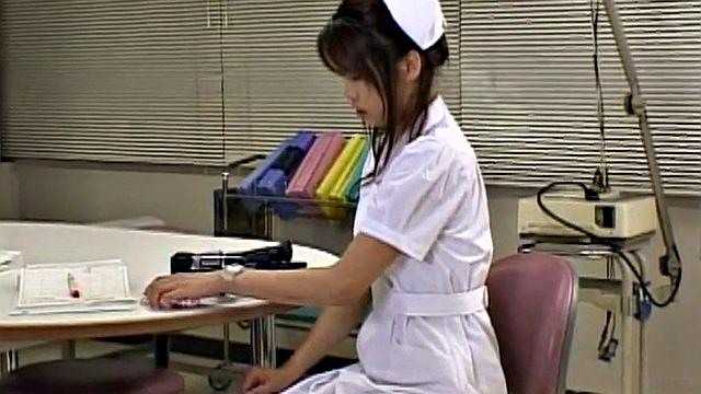 Naughty nurse masturbates on clinic duty