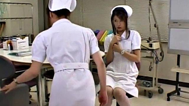 Naughty nurse masturbates on clinic duty