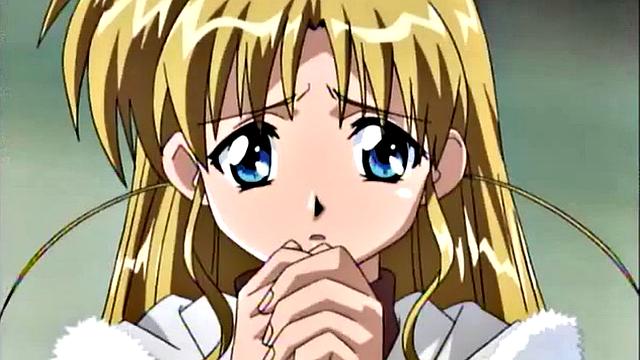 Блондинка из аниме получает жёстко в фантазийной сцене