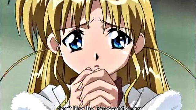 Блондинка из аниме получает жёстко в фантазийной сцене