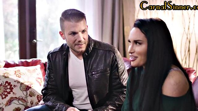 sinful babe with tattooed back drilled by neighbor