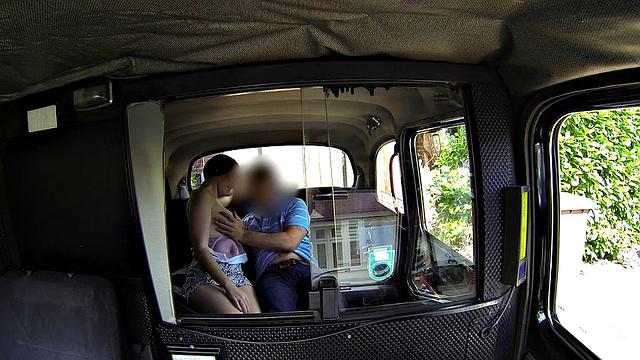 Busty Cutie Offers To Park Cabbie's Cock In Mouth