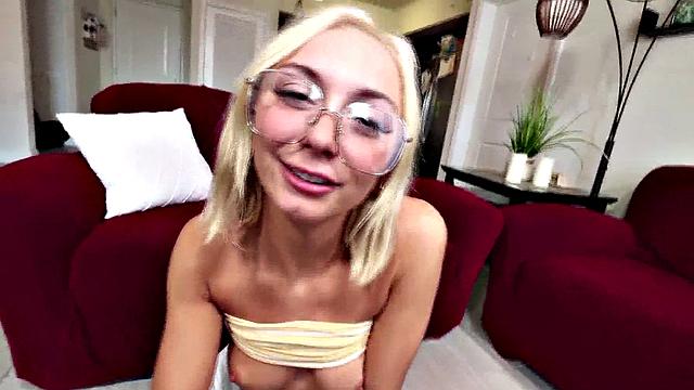 Nympho POV slut loves sucking big cock while jerking