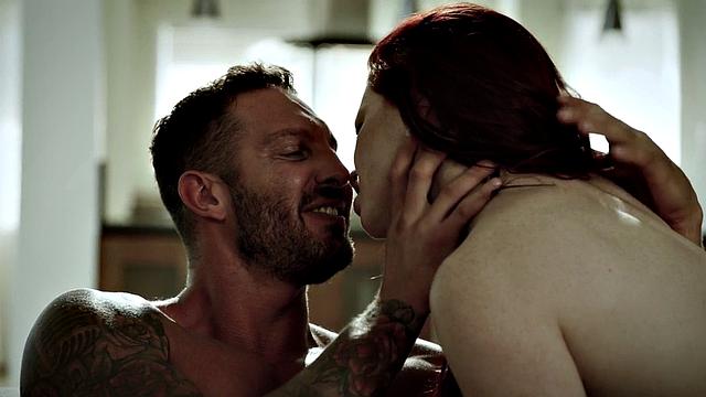 Horny redhead stepdaughter rides after deepthroat