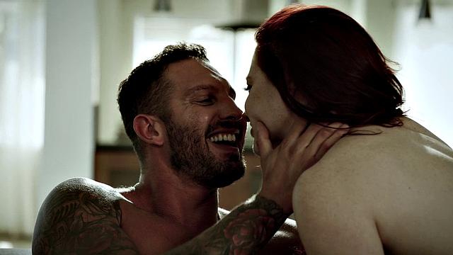 Horny redhead stepdaughter rides after deepthroat