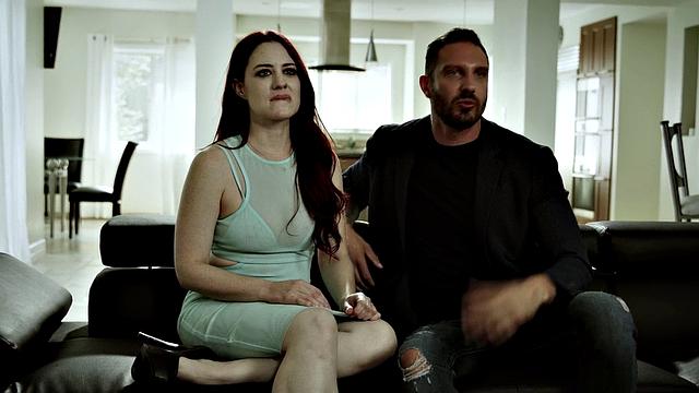 Horny redhead stepdaughter rides after deepthroat